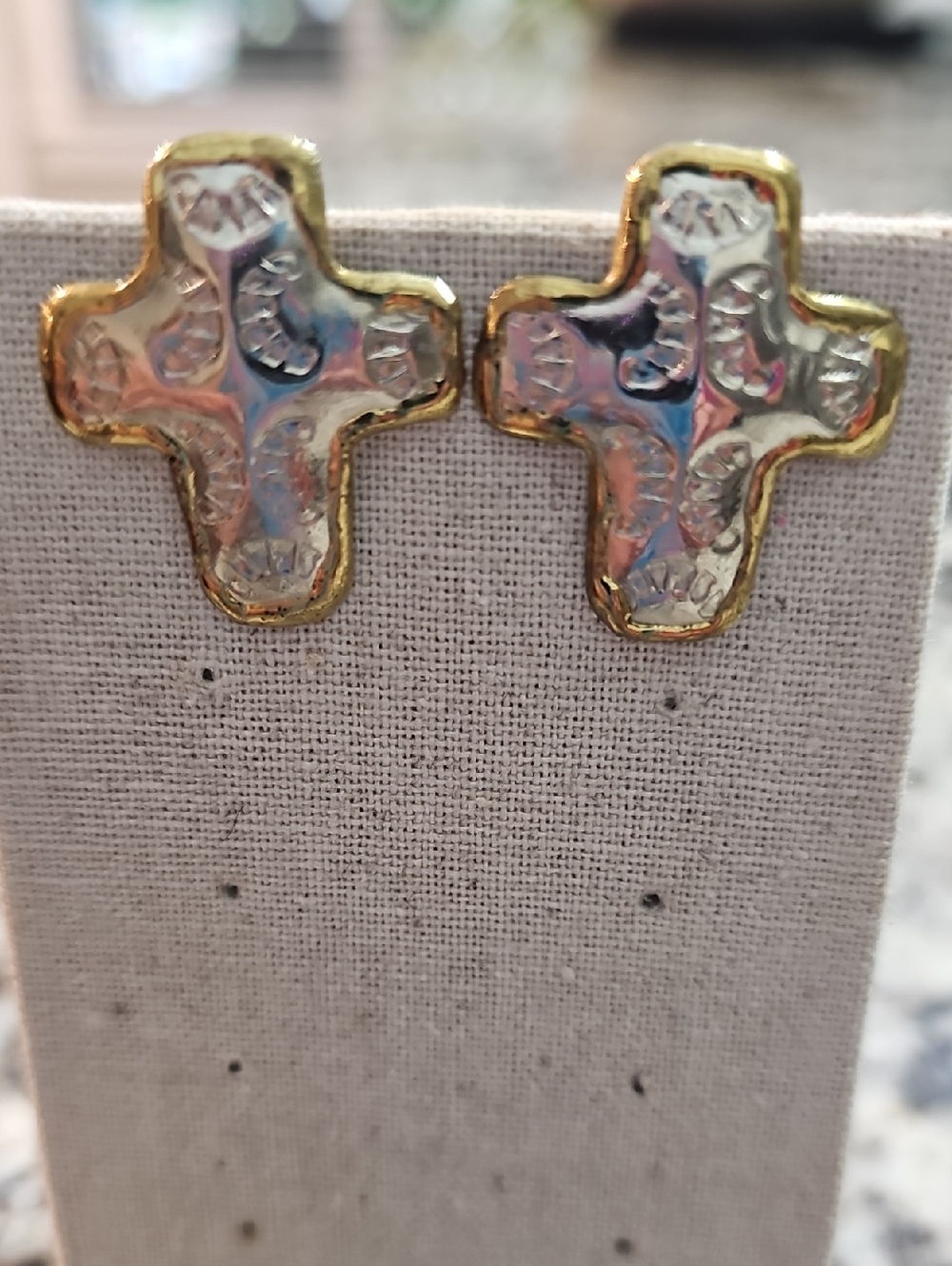 Ornate Cross Pierced Earrings